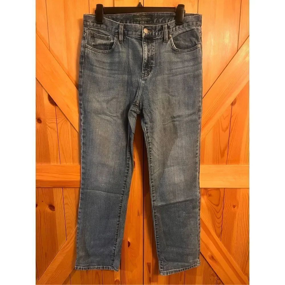LRL Lauren Jeans Co Classic Straight Jeans Size 8 Distressed